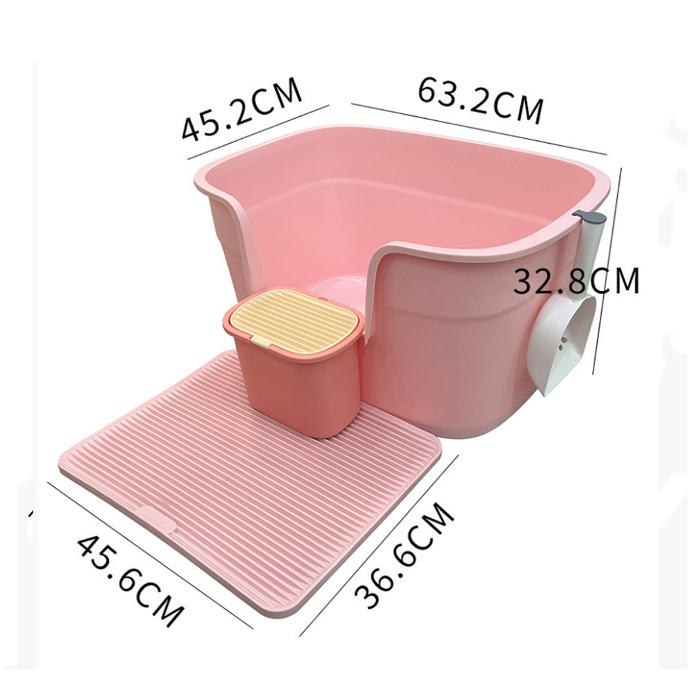 【踏板設計/大空間】🐈一體式貓砂盆 漏砂踏板 送貓砂鏟 開放式貓盆 超大貓砂盆 貓砂踏板 貓砂墊 貓砂盆 貓便盆-規格圖9