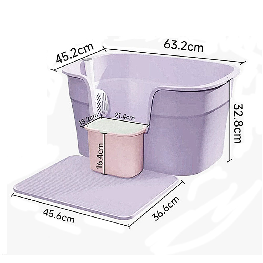 【踏板設計/大空間】🐈一體式貓砂盆 漏砂踏板 送貓砂鏟 開放式貓盆 超大貓砂盆 貓砂踏板 貓砂墊 貓砂盆 貓便盆-規格圖9