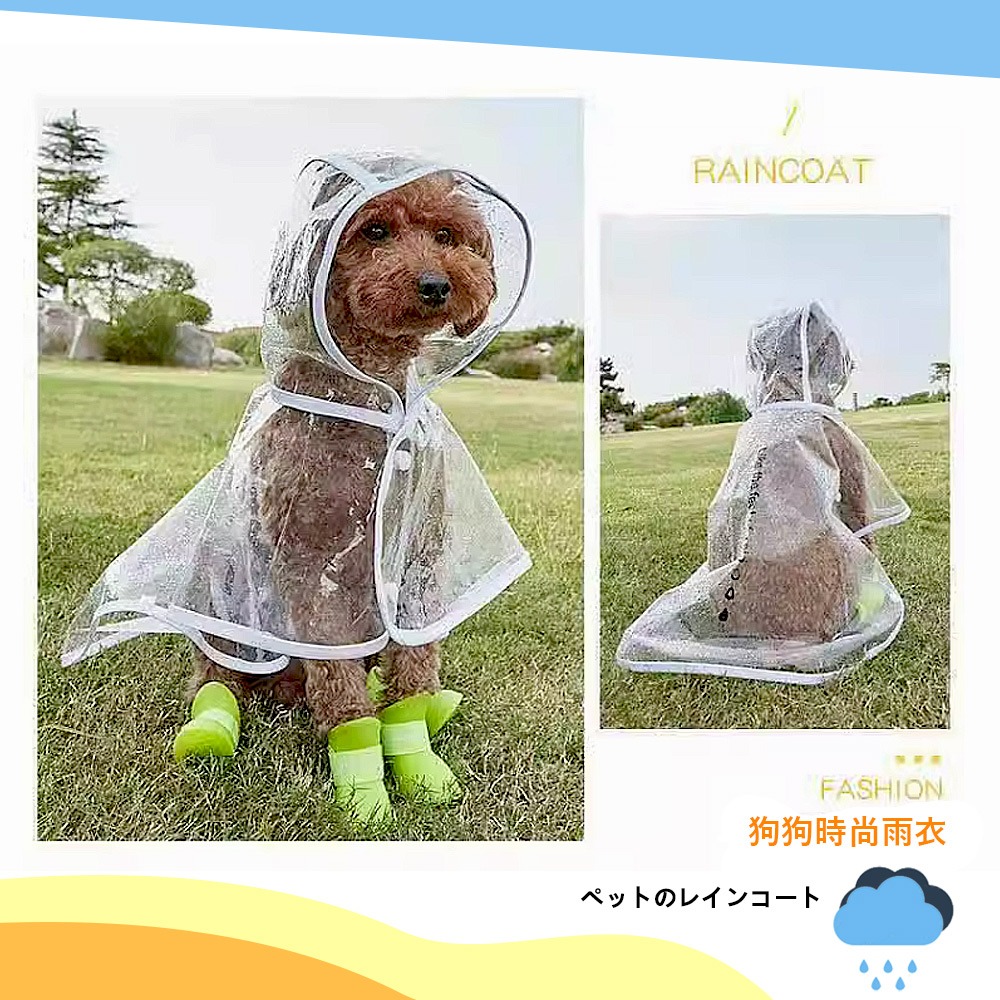 【不擋視線/快速穿戴】🐶寵物透明雨衣 寵物雨衣 狗狗雨衣 狗狗斗篷雨衣 狗狗連帽雨衣 小型犬雨衣 中型犬雨衣-細節圖7