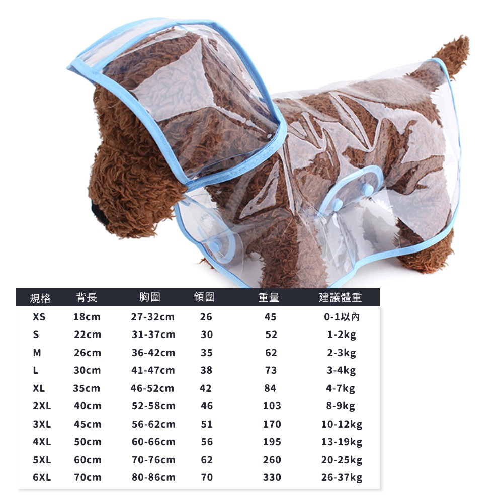 【不擋視線/快速穿戴】🐶寵物透明雨衣 寵物雨衣 狗狗雨衣 狗狗斗篷雨衣 狗狗連帽雨衣 小型犬雨衣 中型犬雨衣-規格圖9