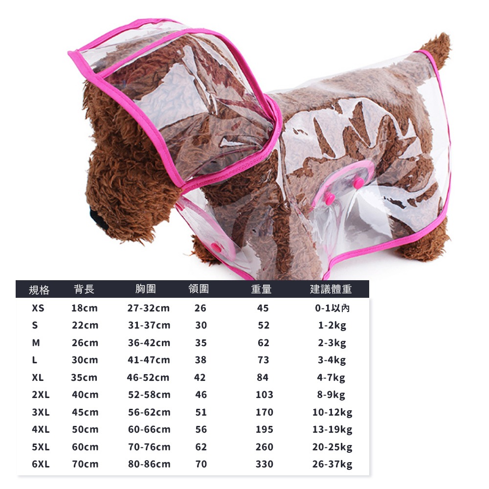 【不擋視線/快速穿戴】🐶寵物透明雨衣 寵物雨衣 狗狗雨衣 狗狗斗篷雨衣 狗狗連帽雨衣 小型犬雨衣 中型犬雨衣-規格圖9