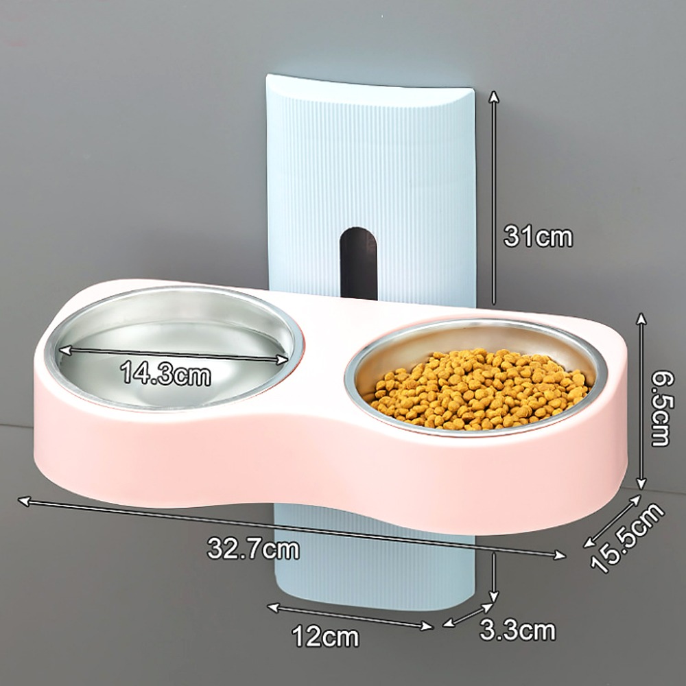 【自由調節/安全圓邊】🐶🐱壁掛式寵物升降碗 寵物升降碗 壁掛寵物碗 寵物碗 可調節高度 護頸碗 飼料碗 飲水碗-規格圖9