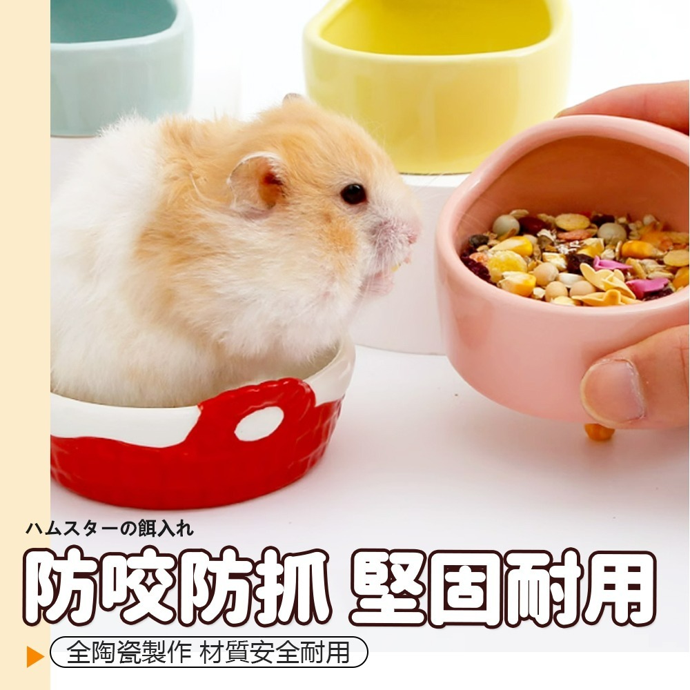 【圓弧加高/防止噴濺】🐹倉鼠用陶瓷食盆 陶瓷倉鼠小食盆 鼠食盆 寵物鼠食盆 倉鼠食盆 鼠用食盆 小寵食盆 小動物食盆-細節圖6