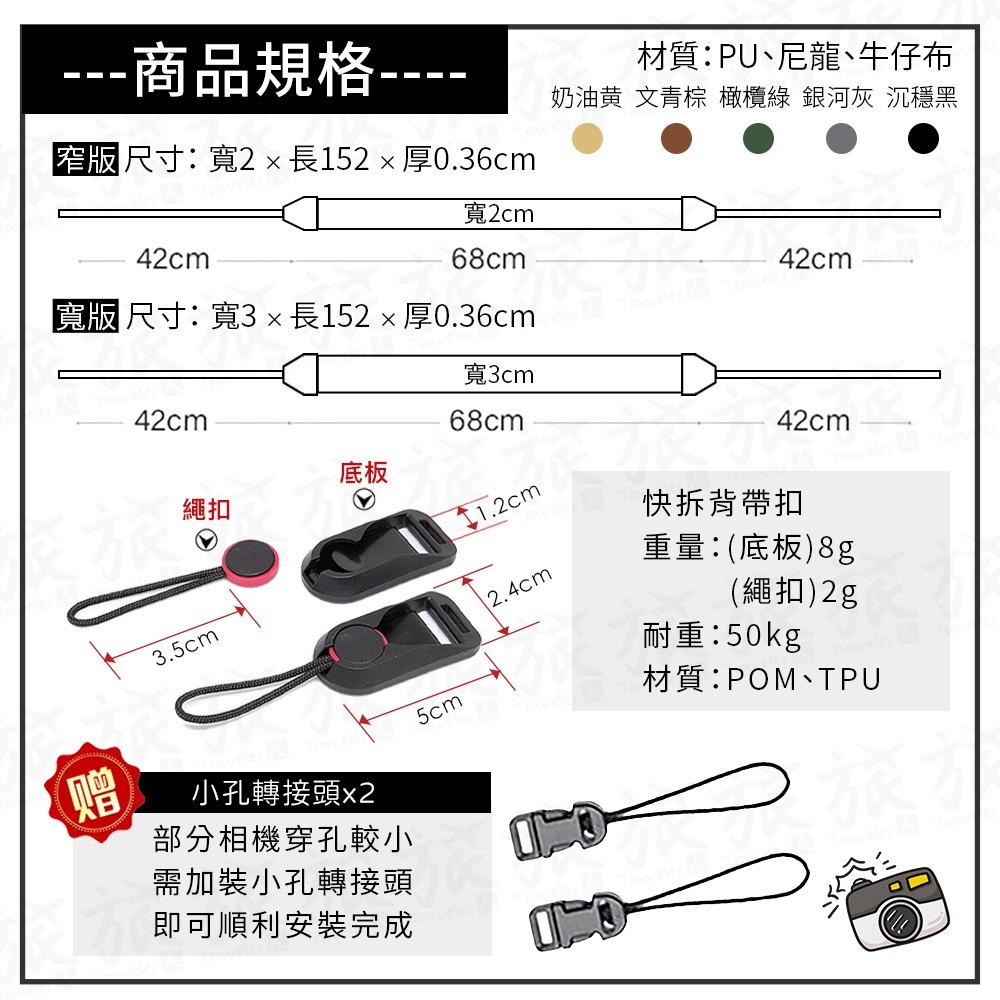 【台灣現貨🇹🇼快速出貨】相機背帶 相機掛繩 復古英倫風 牛仔布 拍立得背帶 減壓背帶 相機掛帶 相機繩 皮質相機掛繩-細節圖2