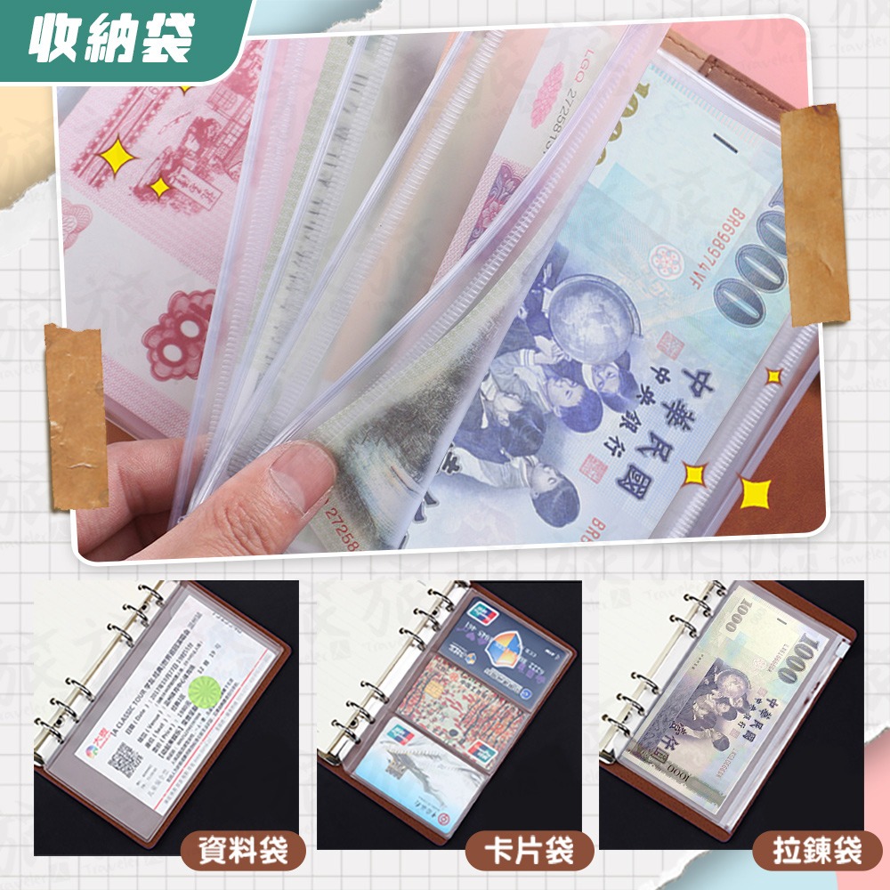 【台灣現貨🇹🇼快速出貨】理財收納本 6孔活頁本 皮革手帳本  A6活頁本 活頁筆記本 活頁夾 記事本 手帳本-細節圖7