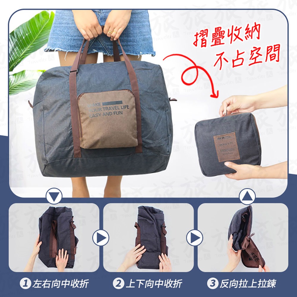 【台灣現貨🇹🇼快速出貨】摺疊旅行袋 日系專櫃同款 折疊行李袋 拉桿包 拉桿行李包 折疊收納袋 行李袋 折疊包-細節圖4