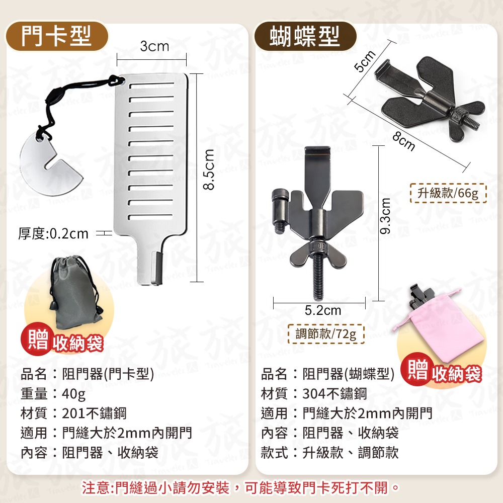 【台灣現貨🇹🇼隔日到貨】防盜阻門器 安全門檔 防盜門鎖 旅行門擋 便攜門檔 門縫鎖 居家防盜 飯店防盜 宿舍門擋-細節圖2