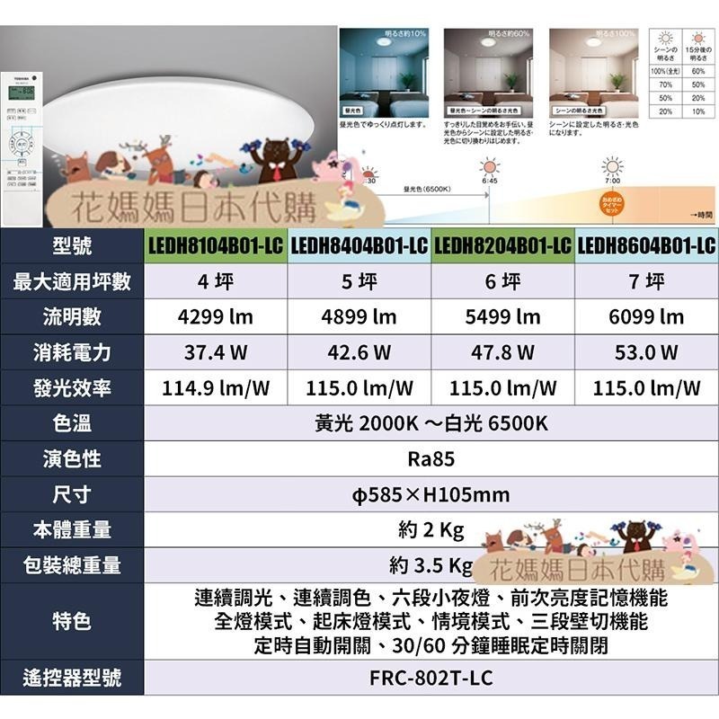 日本原裝 TOSHIBA 東芝 LEDH8104B01-LC 薄型豪華款 LED 吸頂燈 4坪 調光 調色 客廳-細節圖8