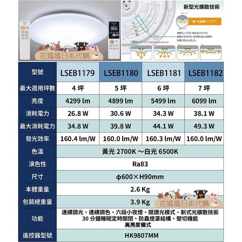日本製 空運 Panasonic LSEB1180 高效能工程款 LED 吸頂燈 5坪 國際牌 調光 調色   臥室-細節圖9