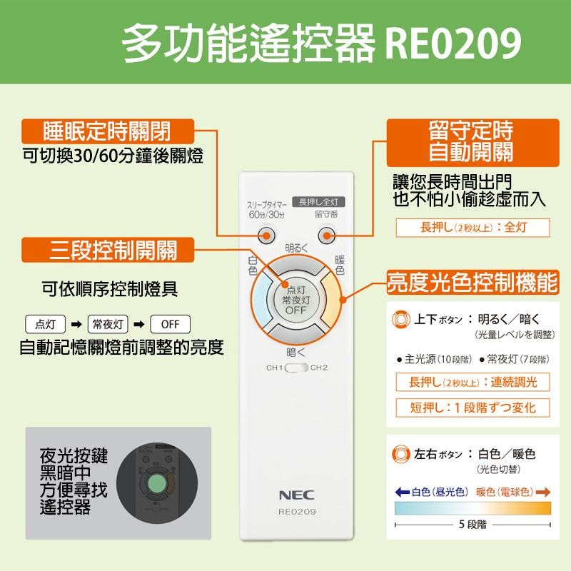 日本製 NEC HotaluX 螢火蟲光圖騰款 HLDC08225SG LED 吸頂燈 4坪 調光 調色  臥室-細節圖8