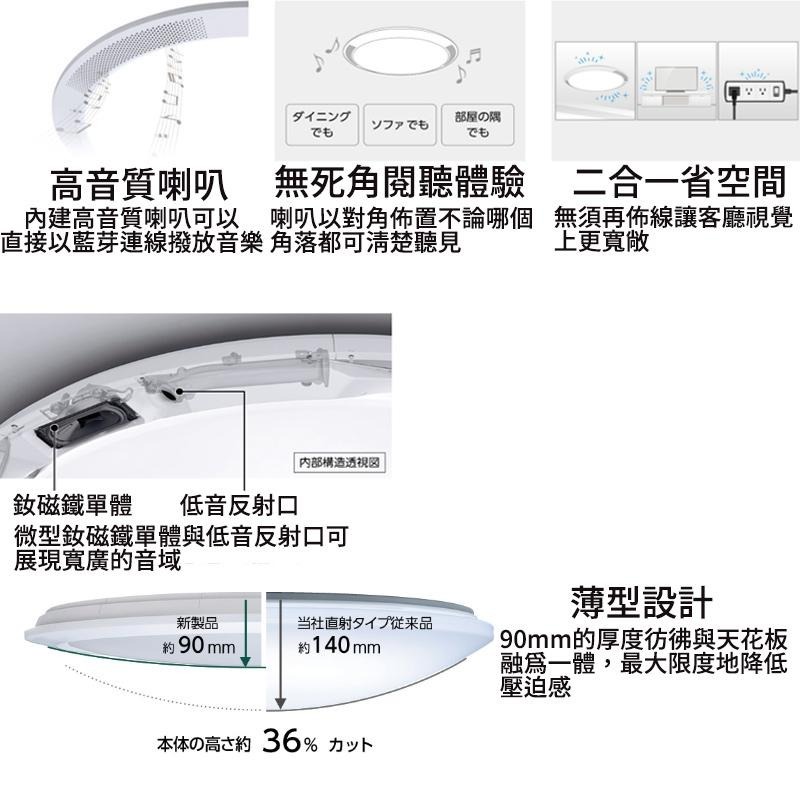 日本製 空運 Panasonic HH-CF1200A 薄型藍芽音響款 LED 吸頂燈 6坪 國際牌 調光 調色-細節圖4