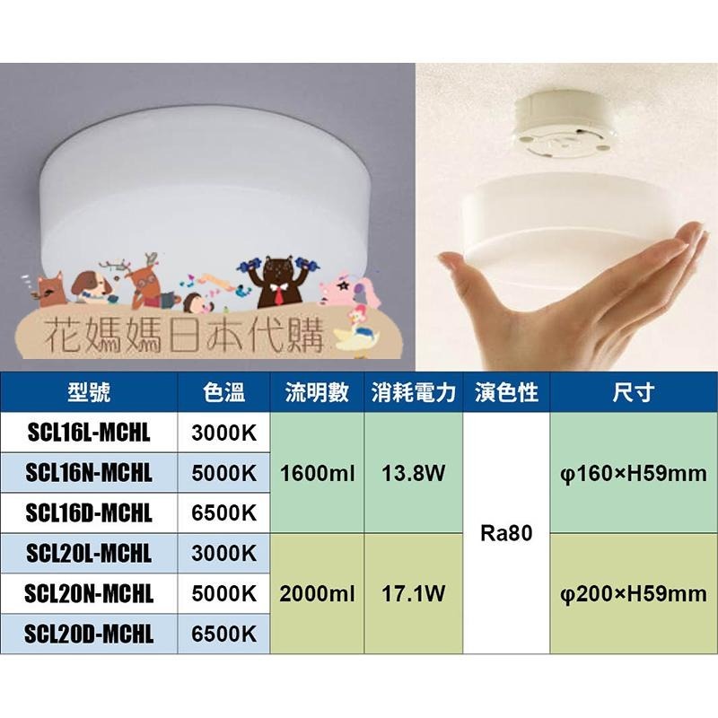 日本原裝 IRIS Ohyama 小型 基本款 SCL16 吸頂燈 陽台燈 玄關燈 1600lm 白光 黃光-細節圖7