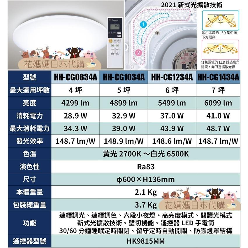 日本製 空運 Panasonic  HH-CG1234A 高效能款 LED 吸頂燈 6坪 國際牌 調光 調色  臥室-細節圖9