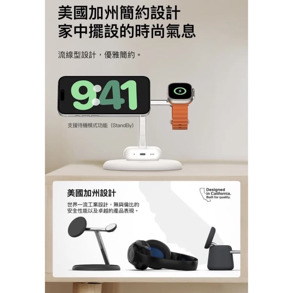 Belkin BoostCharge Pro Qi2 3合1無線充電座 15W-細節圖7