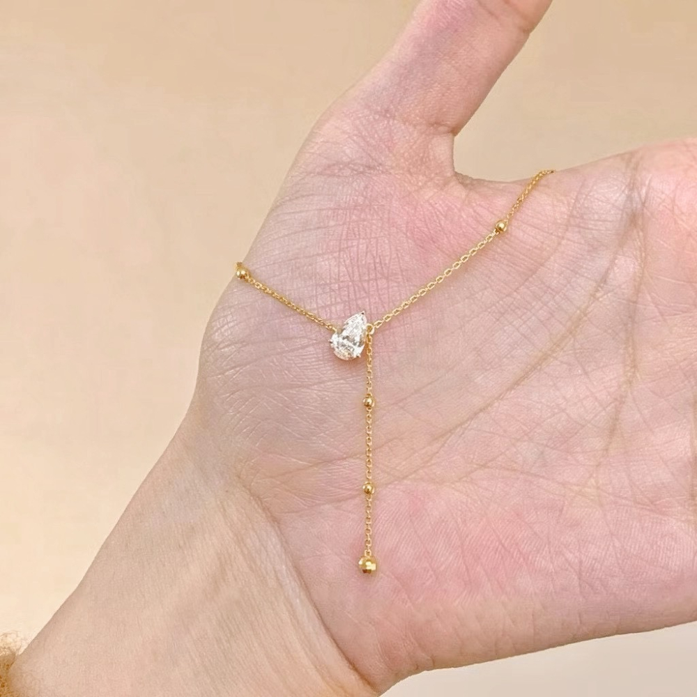💧輕奢水滴鑽流蘇項鍊💧-細節圖2