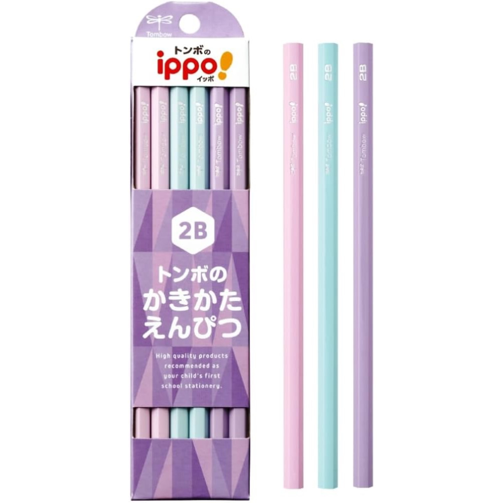 『現貨』日本 Tombow 蜻蜓牌 ippo! 低重心書寫鉛筆 — 夢幻粉彩系列 (2B / 1打12入)-細節圖4