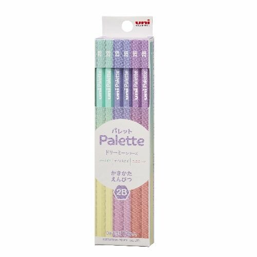『日本』三菱 uni Palette/Hittat! 2B 學童練習鉛筆 12入/盒｜日系粉彩莫蘭迪・滑順好寫不斷芯-規格圖2