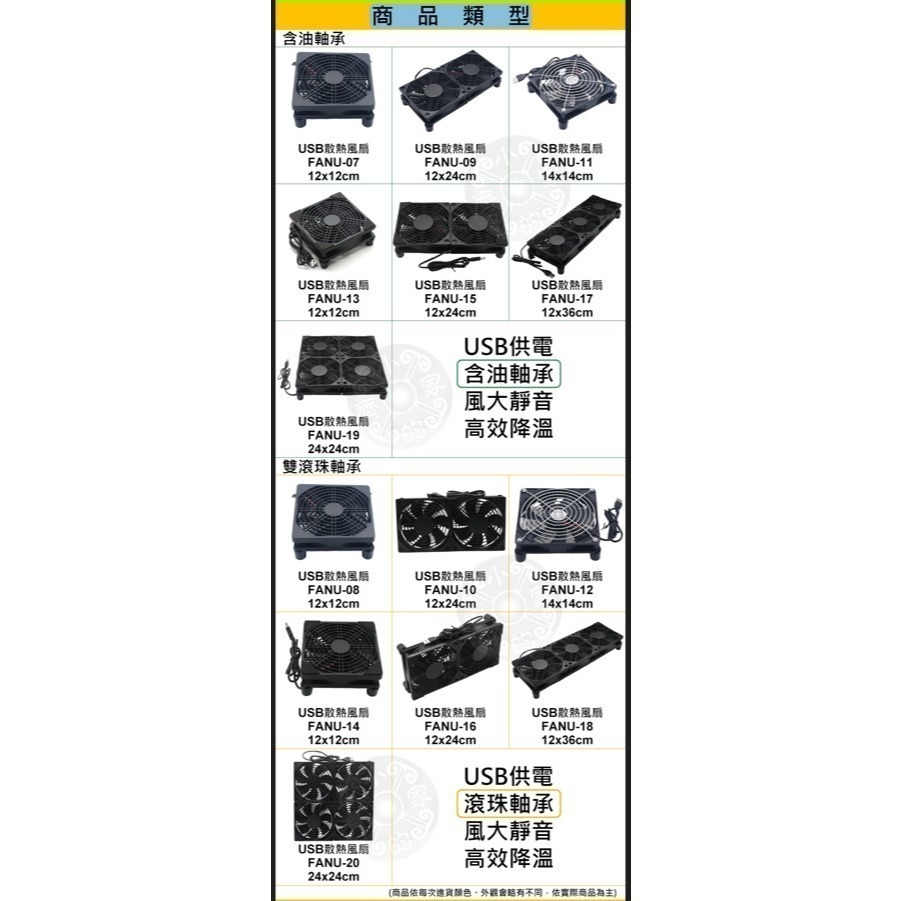 現貨】USB5V 散熱 風扇 路由器 12CM 單 雙 風扇 油軸 含油 開關線 機上盒 筆電 散熱墊 FANU小齊的家-細節圖7