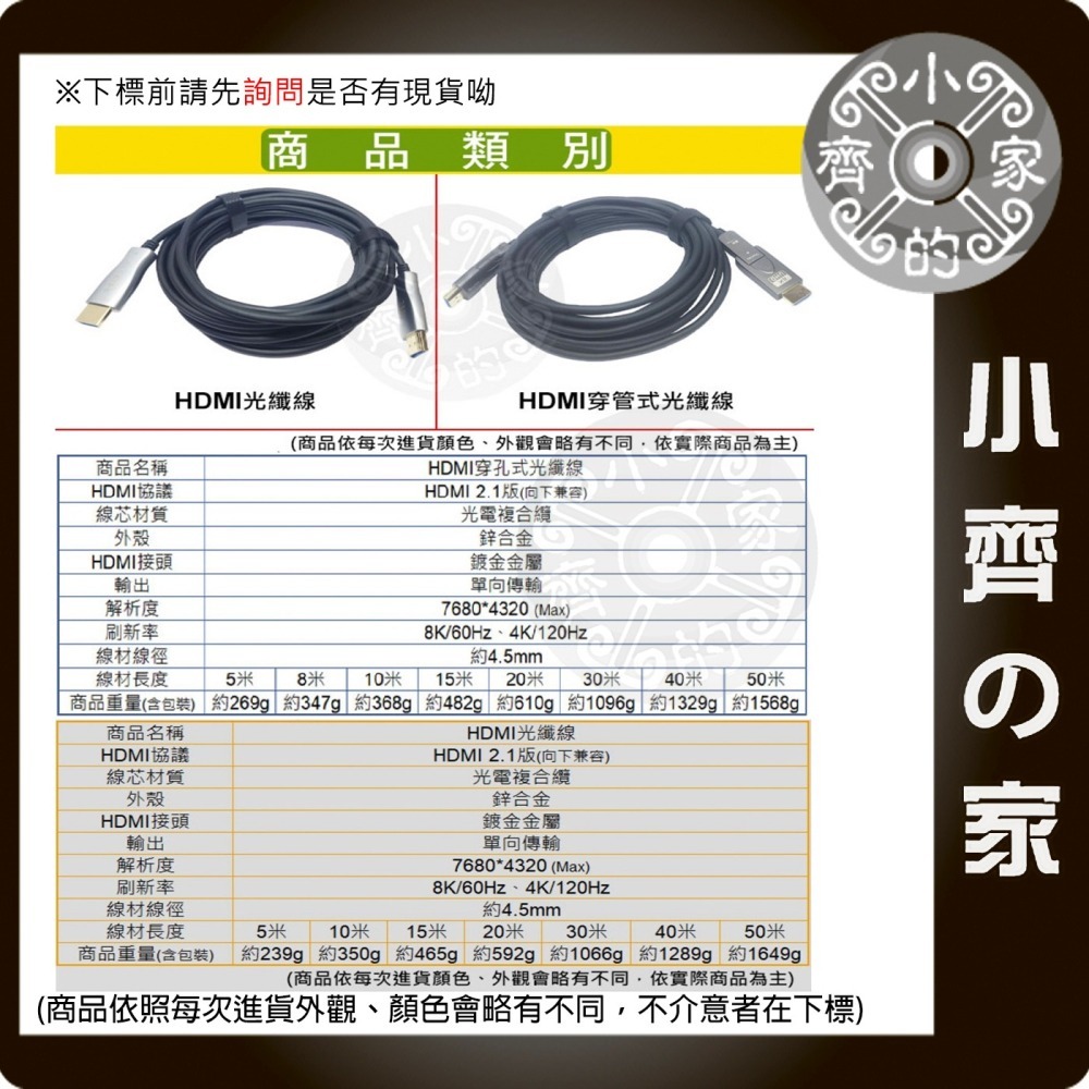 現貨】分離設計 輕鬆佈線 HDMI 2.1 micro HDMI 5米~50米 超清8K 光纖線 AOC 裝潢 小齊的家-細節圖3