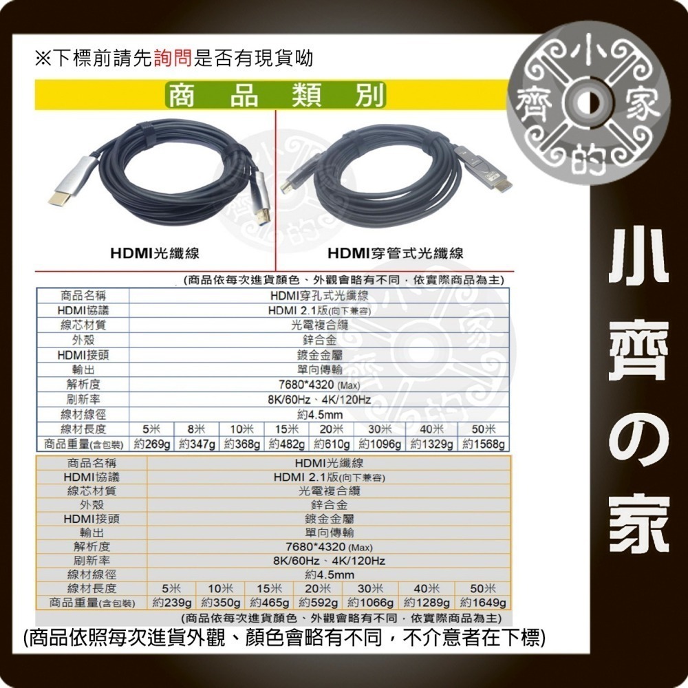 現貨】分離設計 輕鬆佈線 HDMI 2.1 micro HDMI 5米~50米 超清8K 光纖線 AOC 裝潢 小齊的家-細節圖3
