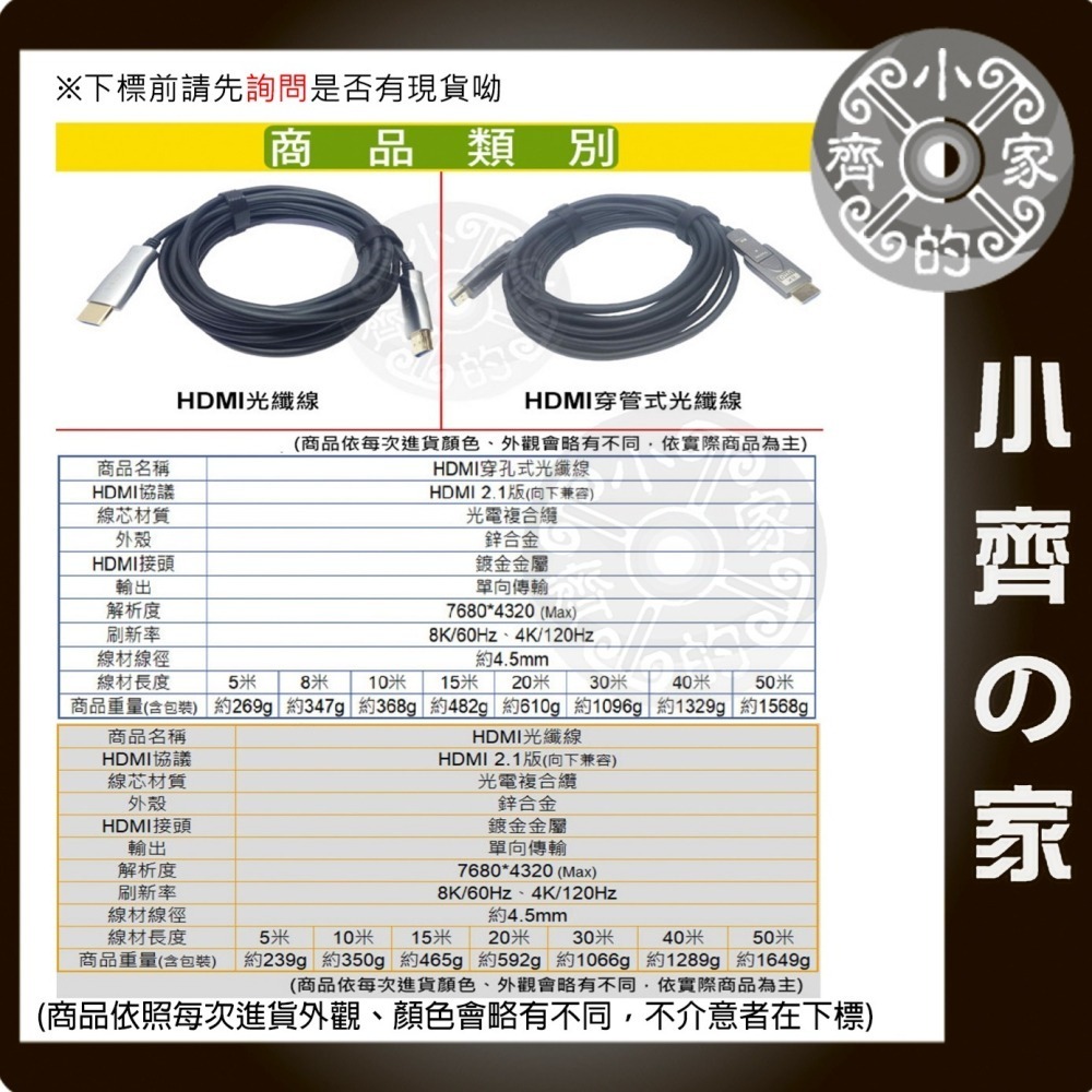 【快速出貨】埋線 佈線穿管 5M~50M micro HDMI ⇄ HDMI 2.1版 光纖線 AOC 8K 小齊的家-細節圖3