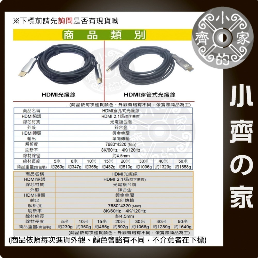 【快速出貨】埋線 佈線穿管 5M~50M micro HDMI ⇄ HDMI 2.1版 光纖線 AOC 8K 小齊的家-細節圖3
