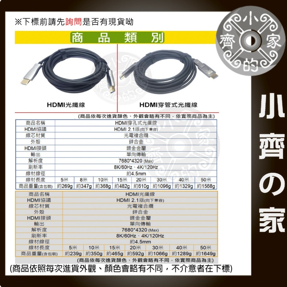 【整合】HDMI 埋線 可拆 分離 穿管 鋅合金 鍍金 光電複合纜 4K/120Hz/ 8K/60Hz 光纖線 小齊的家-細節圖4