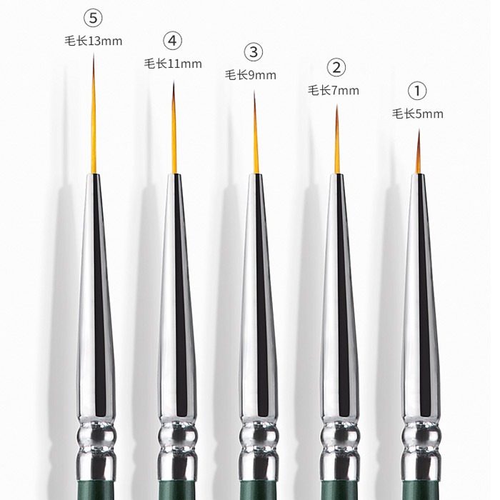 日式美甲筆5入 日式拉線筆 超細專業美甲筆  拉線筆 彩繪筆 光撩筆 暈染筆美甲工具NailsMall-規格圖10