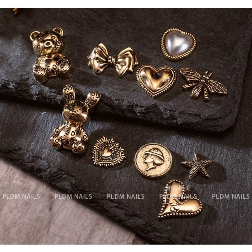 合金復古 美甲飾品 復古小熊 蝴蝶結 愛心 美甲飾品NailsMall-細節圖2