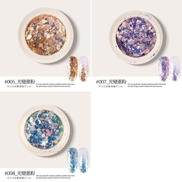 美甲光變蔥粉 亮片粉 璀璨漸變亮片 幻彩閃粉 鐳射閃粉 璀璨亮片 彩色凝膠  Nails Mall-細節圖4