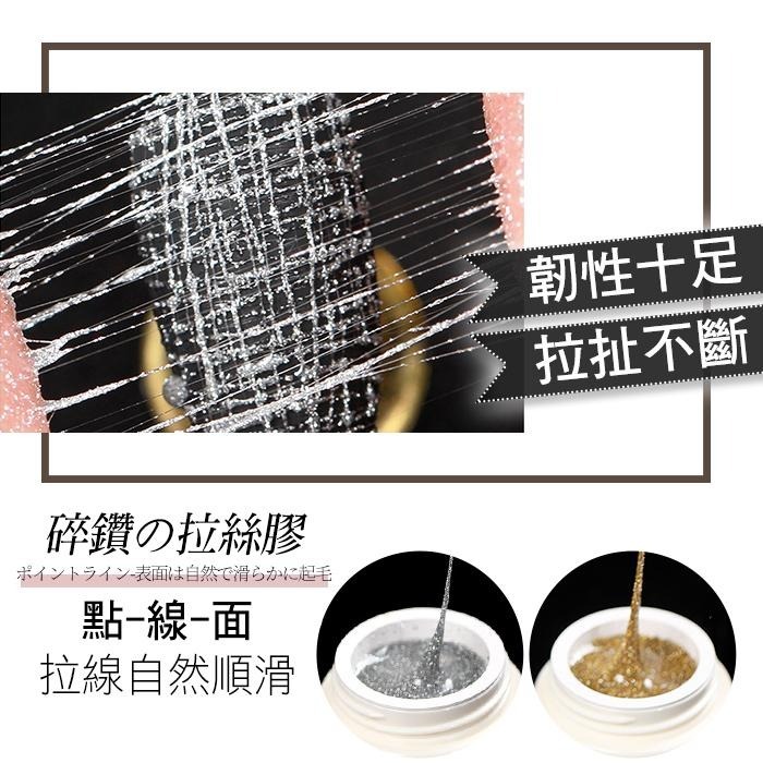 碎鑽拉絲膠 蹦迪拉絲膠 金屬銅絲膠 彩繪鏡面拉線膠 光撩膠 拉線膠 凝膠甲油膠美甲材料NailsMall-細節圖4