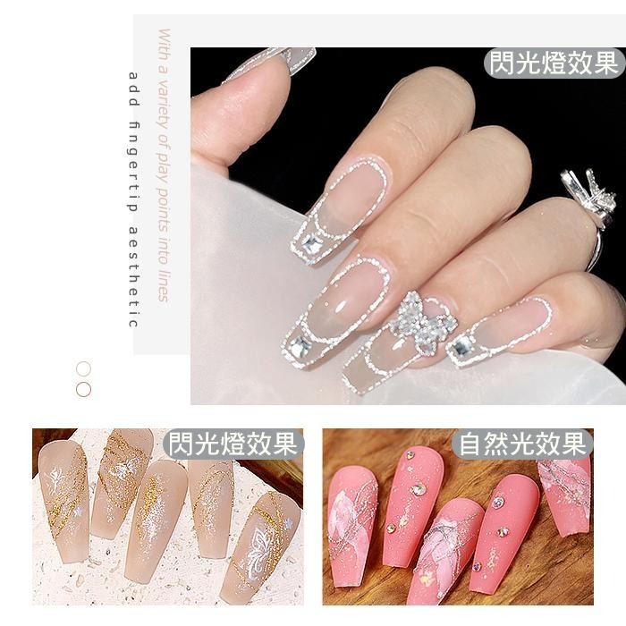 碎鑽拉絲膠 蹦迪拉絲膠 金屬銅絲膠 彩繪鏡面拉線膠 光撩膠 拉線膠 凝膠甲油膠美甲材料NailsMall-細節圖5