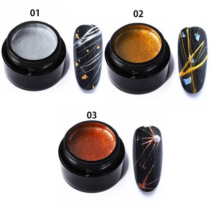 碎鑽拉絲膠 蹦迪拉絲膠 金屬銅絲膠 彩繪鏡面拉線膠 光撩膠 拉線膠 凝膠甲油膠美甲材料NailsMall-細節圖7