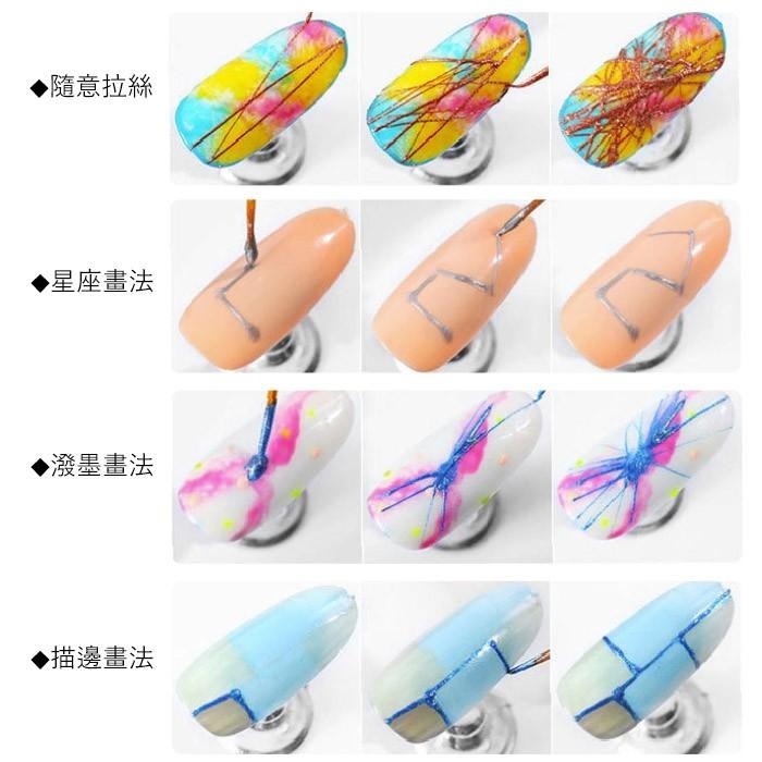 碎鑽拉絲膠 蹦迪拉絲膠 金屬銅絲膠 彩繪鏡面拉線膠 光撩膠 拉線膠 凝膠甲油膠美甲材料NailsMall-細節圖9