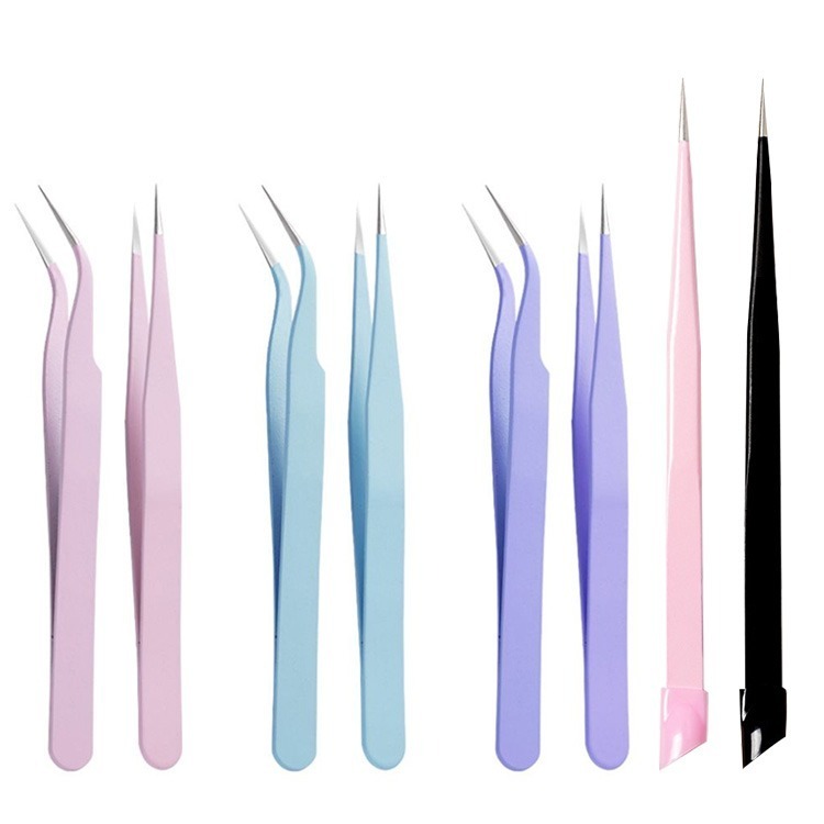 馬卡龍美甲夾子 黑色鑷子 水鑽夾 直夾 彎夾 水鑽夾子 飾品夾子直頭夾子彎頭夾子美甲工具 NailsMall-細節圖2