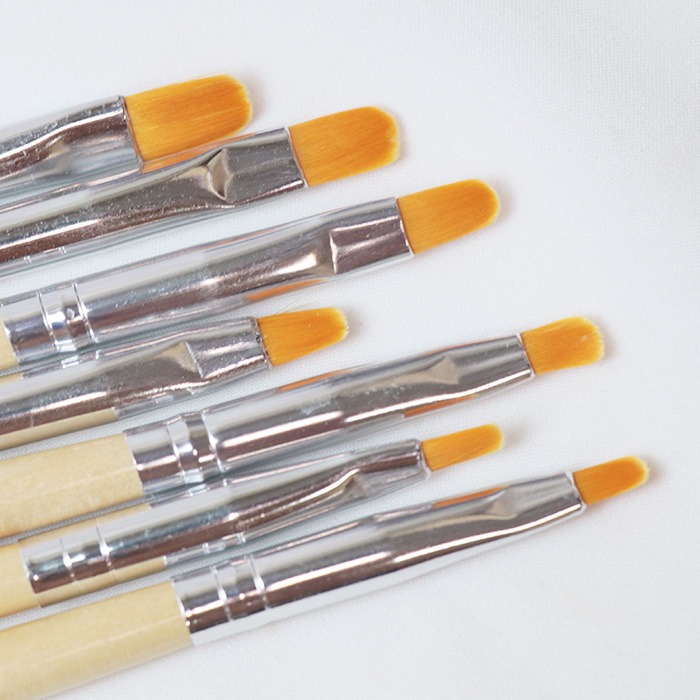 (7支組合)原木凝膠筆 光撩筆 凝膠筆圓毛平刷凝膠筆美甲彩繪筆扇型筆光療筆點鑽筆美甲筆NailsMall-細節圖4