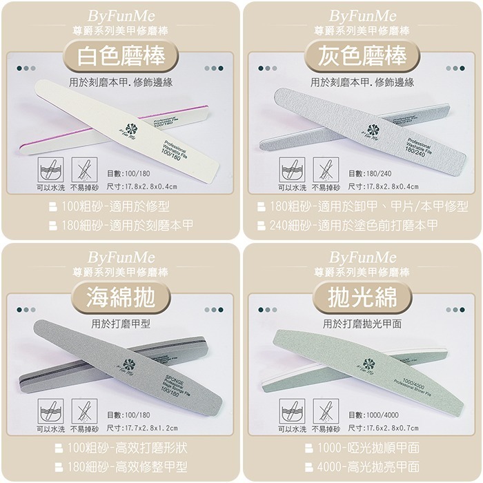 台灣品牌BF高品質 磨棒 真甲磨棒海綿拋 挫條 砂條指甲挫卸甲美甲光撩指甲搓拋光棉美甲工具Nailsmall-細節圖6