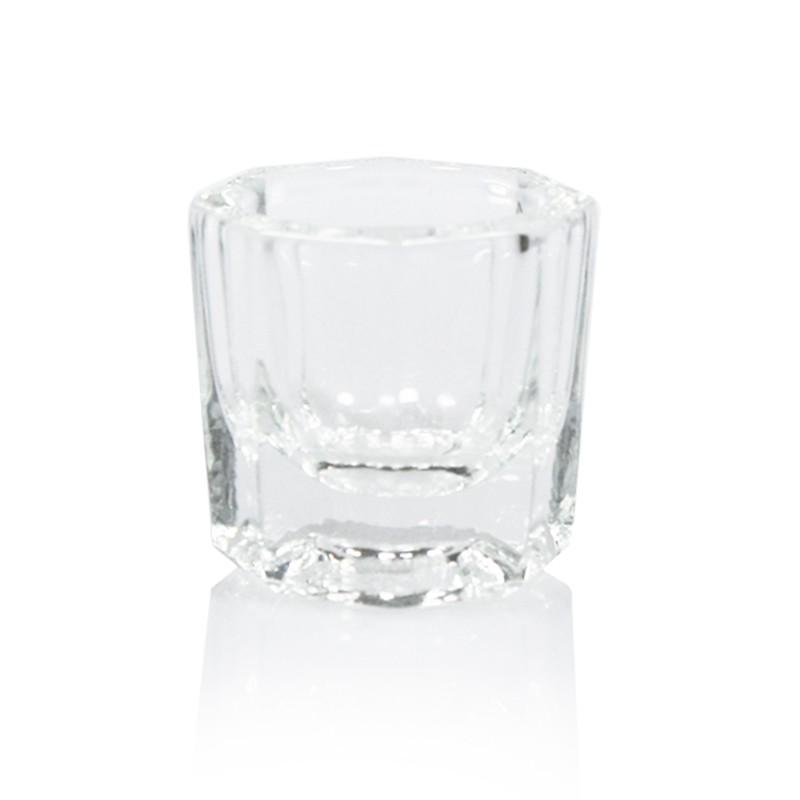 高品質 小八角溶劑杯 水晶杯 透明水晶溶劑杯 水晶液容器杯 洗筆杯木塞陶瓷溶劑杯八角杯 NailsMall-細節圖3