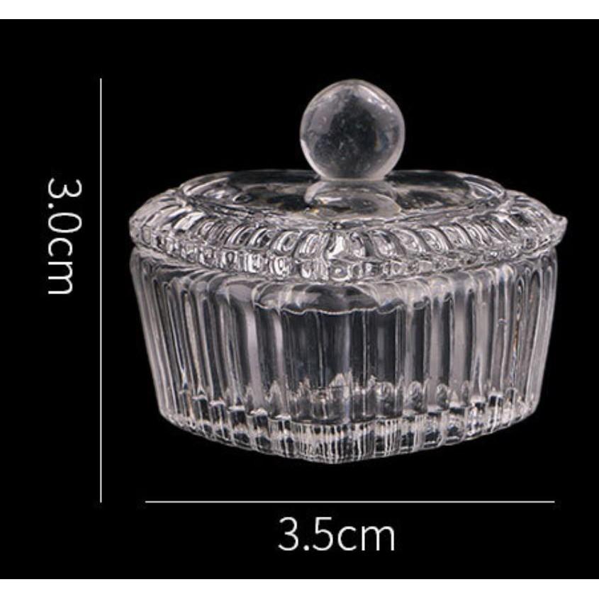 水晶杯 溶劑杯透明有蓋水晶玻璃溶劑杯 美甲溶劑杯 洗筆杯 八角杯 NailsMall-細節圖2