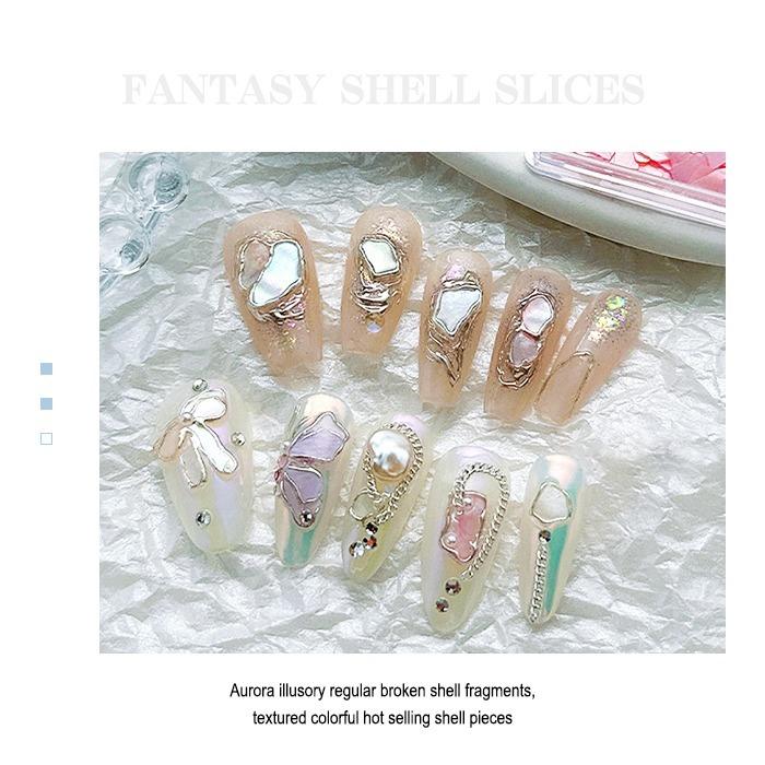 美甲超薄波紋渤海貝殼片 不規則幻彩貝殼片 貝殼片 幻彩貝殼碎片美甲飾品 美甲材料NailsMall-細節圖3