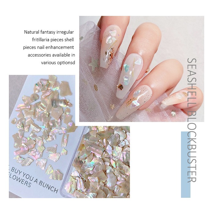 美甲超薄波紋渤海貝殼片 不規則幻彩貝殼片 貝殼片 幻彩貝殼碎片美甲飾品 美甲材料NailsMall-細節圖4