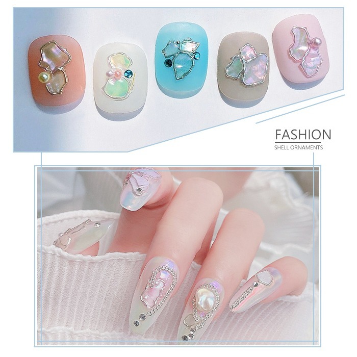 美甲超薄波紋渤海貝殼片 不規則幻彩貝殼片 貝殼片 幻彩貝殼碎片美甲飾品 美甲材料NailsMall-細節圖5