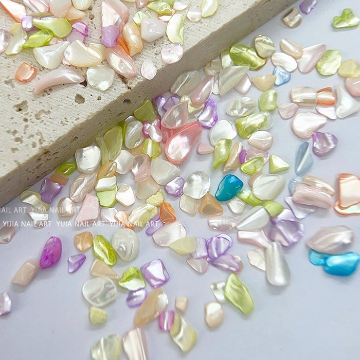 多巴胺色貝殼碎石 幻彩貝殼片 不规则贝壳片 貝殼片 幻彩貝殼碎片美甲飾品美甲材料NailsMall-細節圖2