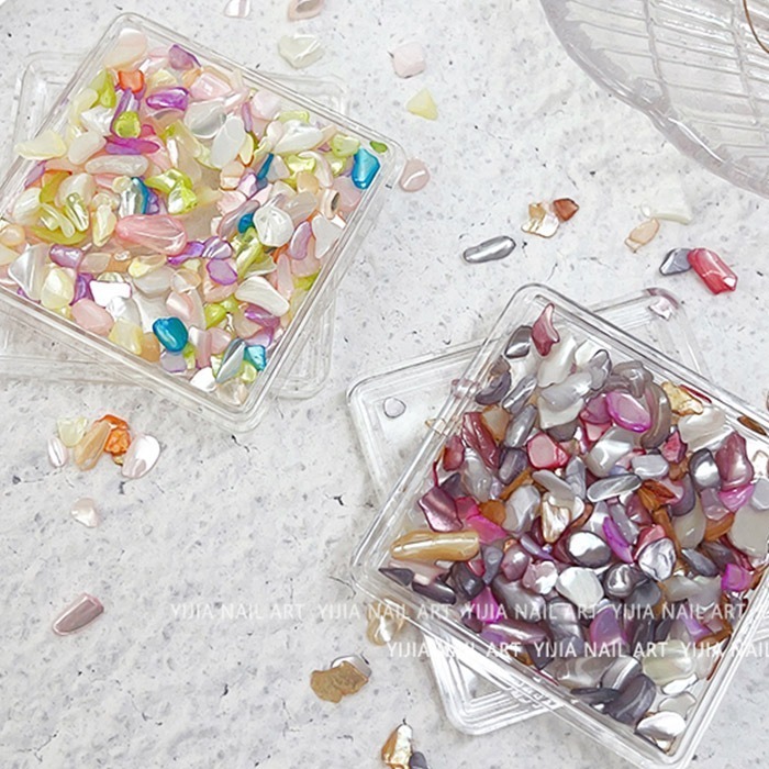 多巴胺色貝殼碎石 幻彩貝殼片 不规则贝壳片 貝殼片 幻彩貝殼碎片美甲飾品美甲材料NailsMall-細節圖3
