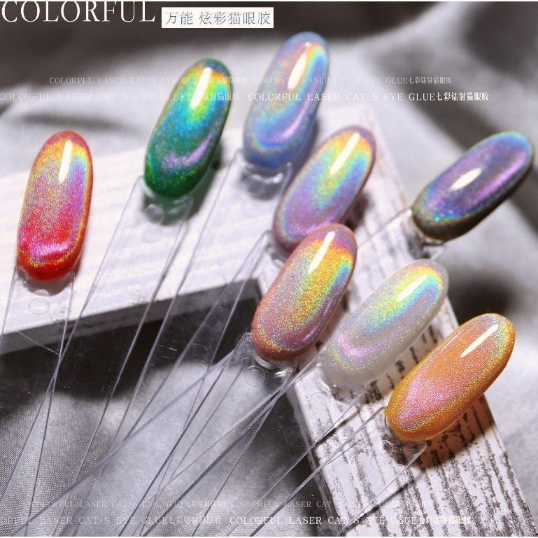 爆款台灣品牌萬能彩虹貓眼膠 升級版萬能碎鑽鐳射彩虹貓眼 光撩膠 甲油膠貓眼膠 光撩指甲油美甲材料 NailsMall-細節圖5
