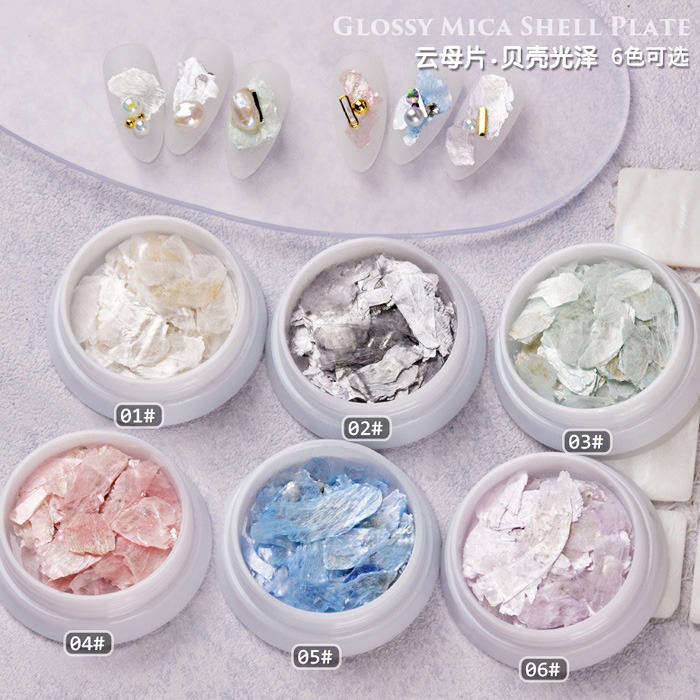 美甲雲母片 綢緞絲綢雲母片 綢緞云母片 美甲貝殼飾品 美甲用品 美甲飾品 NailsMall-細節圖2