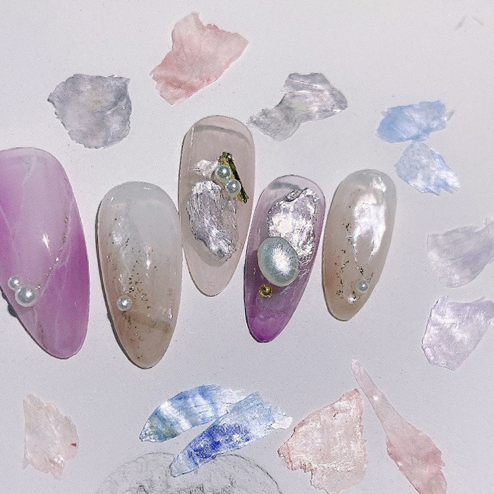 美甲雲母片 綢緞絲綢雲母片 綢緞云母片 美甲貝殼飾品 美甲用品 美甲飾品 NailsMall-細節圖3