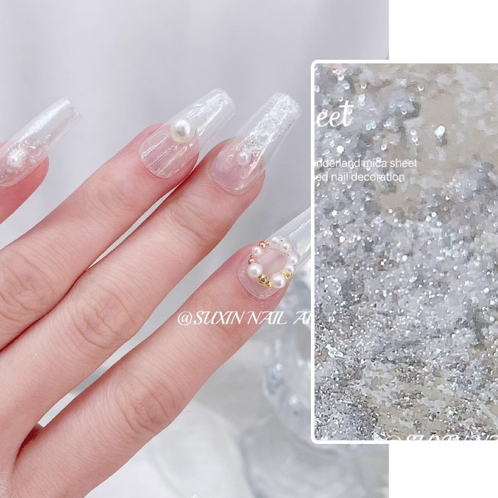 美甲雲母片 綢緞絲綢雲母片 綢緞云母片 美甲貝殼飾品 美甲用品 美甲飾品 NailsMall-細節圖8