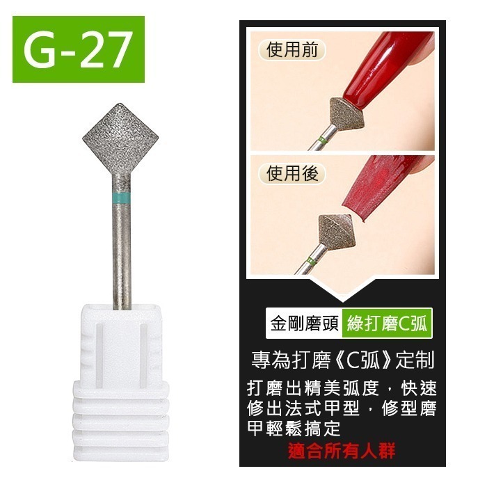 美甲 陶瓷磨頭 美甲磨頭 金剛石打磨頭 磨頭 鎢鋼磨頭俄羅斯磨頭類似款俄式磨頭美甲工具美甲材料Nailsmall-規格圖10