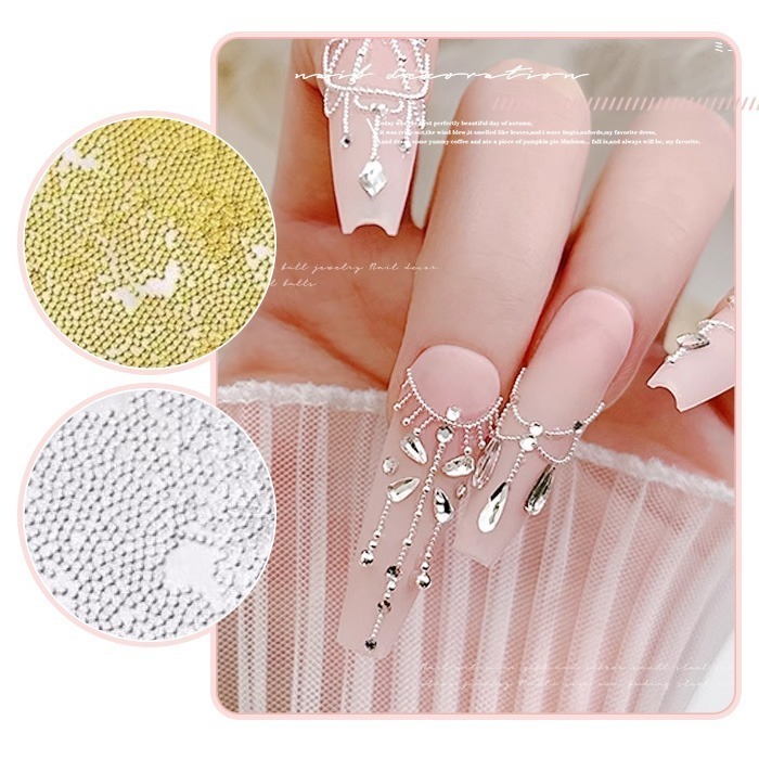 迷你小鋼珠 極小0.4mm金銀美甲鋼珠 不鏽鋼金微珠 銀微珠 電鍍珠 美甲飾品 NailsMall-細節圖5